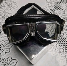 *Climax* Motorradbrille Expander-Kopfband Lederpolster Oldtimer/ Motorrad Brille
