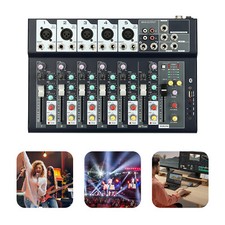 Pro 7-Kanal Audio Mixer Bluetooth USB Sound Verstärker Konsole Mischpult Console