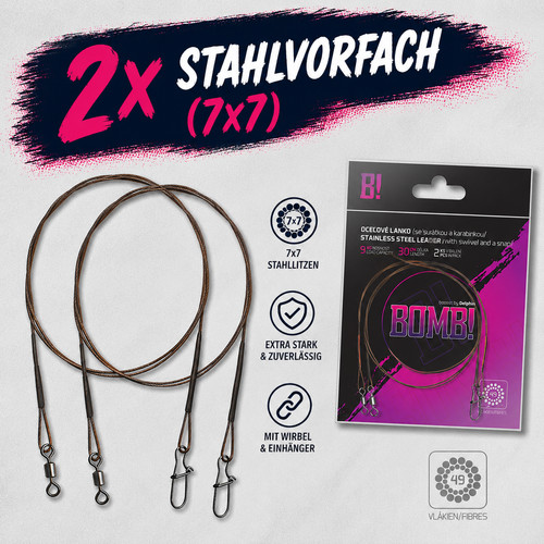 Stahlvorfach - 2x,