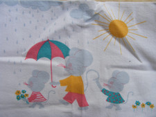 Bettwäsche Kinder vintage selten Kinderbettwäsche Kopfkissen Kissenbezug Mäuse