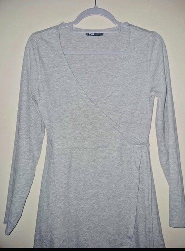 Damen wickelkleid grau 40 - wickelkleid,