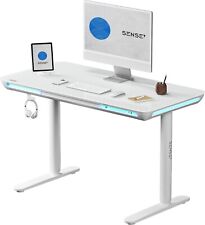 SENSE7 NOMO Elektrischer Gamingtisch Schreibtisch Tischplatte 120x60cm Weiß