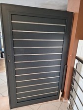 Gartentor modern b107 cm x h166 cm in anthrazit aus Aluminium, wartungsfrei