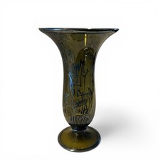 Silver Overlay Vase olivgrün