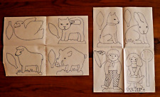 Bastellvorlagen Bastelbögen Tiere Kinder Vogel Schaf Hase 80er Jahre 2 Stück