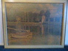 Leinwandbild   Canvas Druck Claude Monet Die Brücke von Argenteuil gerahmt