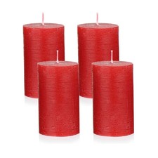 Rustikale Kerzen Weinrot 4er