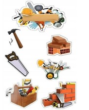 Bauarbeiter Maler Maurer Essbar Tortenaufleger Torte Geburstag Zuckermasse +NAME