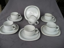 Rosenthal Suomi Platinrand silber 6 Kaffeegedecke Kaffeetssen mit Untertassen