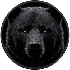Black Bear 2024 1 oz Silver Maple Leaf Black Platinum Coin