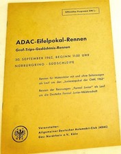 30. Sept 1962 Graf Trips ADAC Eifelpokal Rennen Nürburgring PROGRAMMHEFT VI06å *