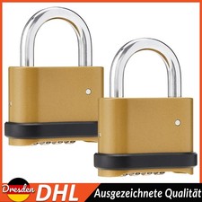 2x Zahlenschloss 4 Stellig Vorhängeschloss Wetterfest Schloss Zahlencode Top DHL