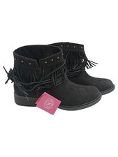 Damen Stiefeletten Fransen