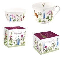 DANIELA DRESCHER*Porzellan*Becher*Tasse*Henkeltasse*und *Müslischale*Stockrosen*