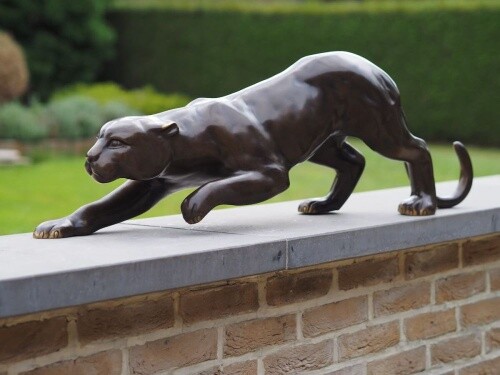 Bronzefigur jaguar dunkel - jaguar,