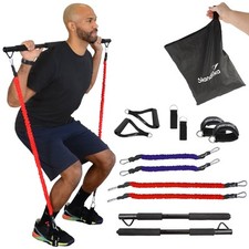 Skandika Multi-Widerstandsbänder mit Stange Pilates Bar mit Resistance B-Ware