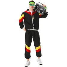 MAASKANTJE "Gärry" Retro 90er Jahre Trainingsanzug Kostüm schwarz gelb rot neu
