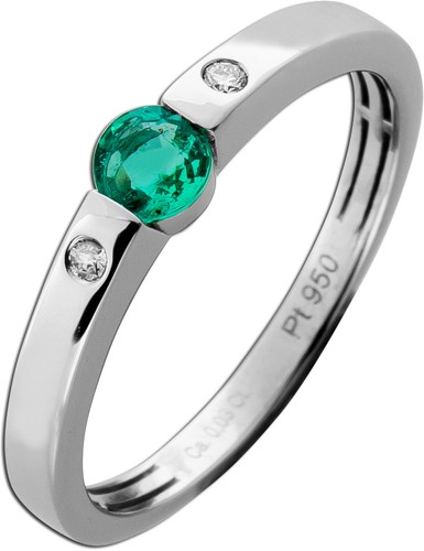 Smaragd ring platin 950 - smaragd,