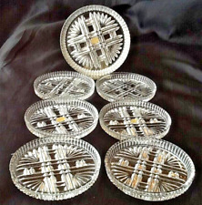 6 Echt Bleikristall Gepresst Kristall Glas & Flaschenuntersetzer 7 tlg. Vintage
