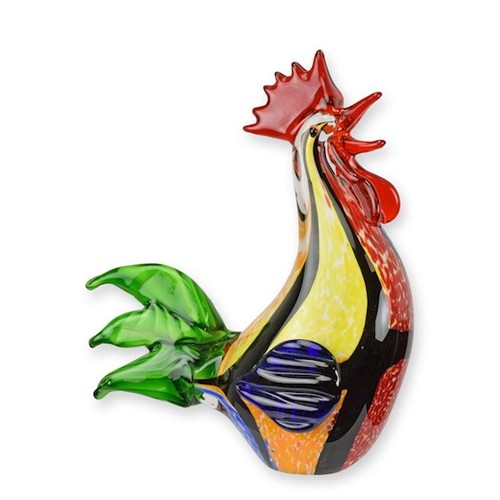 Glasfigur hahn murano stil - glasfigur, im