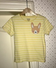 Next England T-Shirt 122 Mädchen Hase Gelb Streifen Sommer
