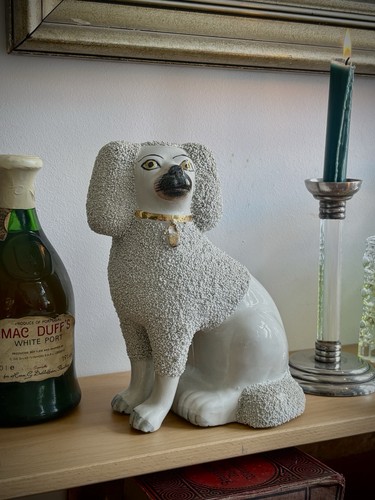 Porzellan hund pudel vintage - pudel,
