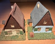 2 ca. 65 Jhr. alte Häuser aus Pappe, Holz  selten DDR Modelleisenbahn HO