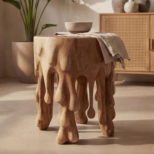 Massiver hocker teak holz - hocker,