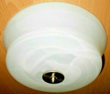 Honsel Deckenleuchte mattnickel Glas alabasterfarbig weiß Ø 30 cm 2x E14 NEU