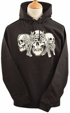 UNISEX WARMER HOODIE HOODY SEE NO EVIL SKULLS SKELETTE GOTH WEISE AFFEN S-5XL