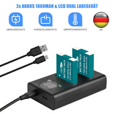 2x 1800mAh NB-6LH Akku für Canon PowerShot D10 D20 D30 S90 S120 + Dual Ladegerät