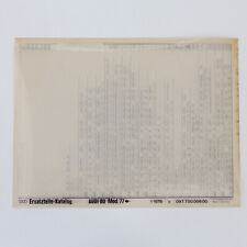Audi 80 B1 Typ 82 - Ersatzteilliste Ersatzteilkatalog auf Microfich 1976 - 1978