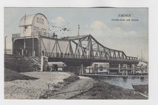 AK Emden Drehbrücke am Hafen Marine Feldpost XII. Halbflottille 1915