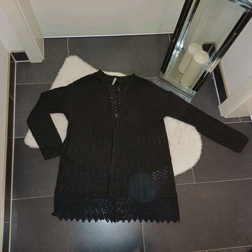 Strickjacke dunkelgrau 44 - dunkelgrau,