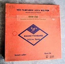 Altes Magnet Tonband Agfa Typ CH Spule 500m ! DDR VEB Wolfen Bitterfeld Rarität 