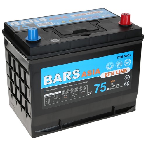 Autobatterie bars efb 75ah - autobatterie,