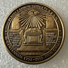 Masonic bronze medallion - bronze,
