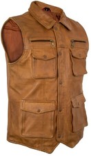 Herren Lamm Nappa Lederweste Weiches Leder Freizeitweste Outdoor Weste echtleder