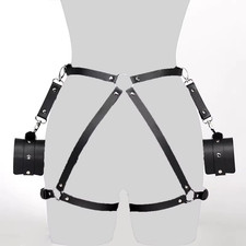 Frauen PU Leder Bein Harness