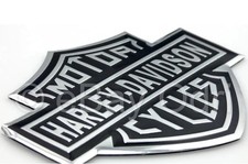 1 x 3D Aluminum Emblem Logo Harley Davidson Style Plakette Schild Schwarz Silber
