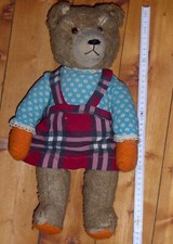 Sehr Alter Steiff Bär Hermann Bär? Mädchen liegend von meiner Oma Sammelwürdig