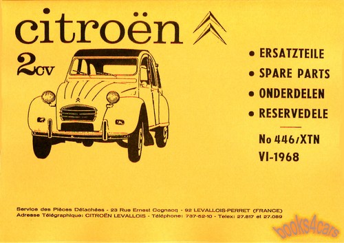Citroen 2cv ersatzteilhandbuch - 2cv,