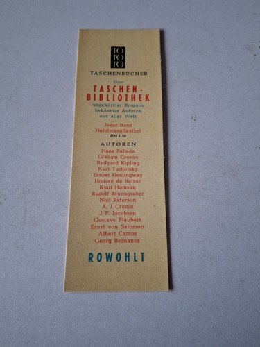 Altes lesezeichen rowohlt - altes,