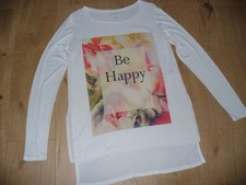 Langarm-Shirt Größe 42-44-46 (L) in Weiß mit Druck - Damen v. STRAUSS INNOVATION