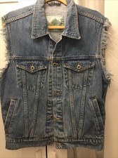 Jeansweste  mit Fransen Authentic Denim Gr S  36/38