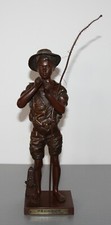 Original Bronzefigur "Pêcheur" (Fischer) von Lavergne, signiert, um 1890