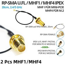 IPEX RP-SMA U.FL Pigtail WLAN WIFI Antenne Kabel 1.13mm 20cm Adapter MHF1 MHF4.