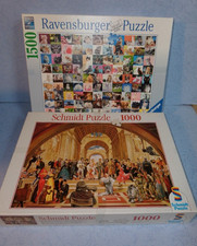 1500+1000 Teile-Ravensburger Puzzle- 99 Katzen - Schmidt Puzzle - 100 Jahre Film