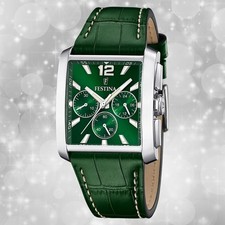 Festina Herrenuhr Leder grün