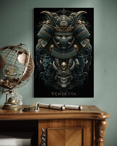 Leinwand bild samurai krieger - leinwand,